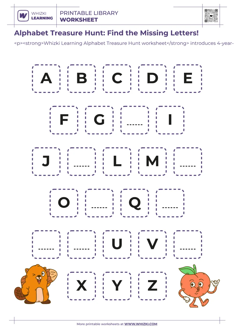 Alphabet Treasure Hunt: Find the Missing Letters!