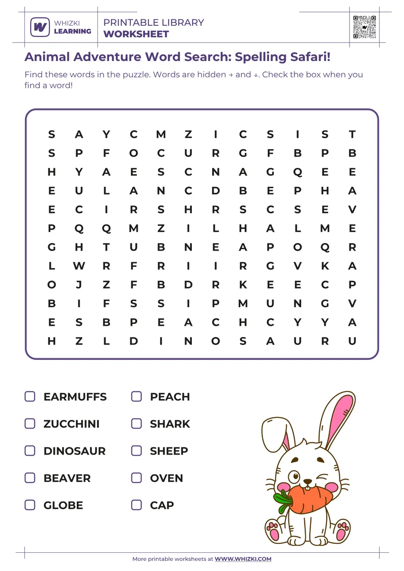 Animal Adventure Word Search: Spelling Safari!