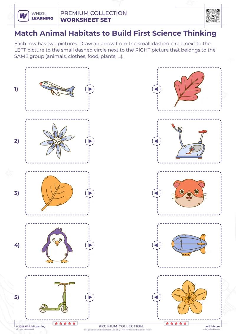Match Animal Habitats to Build First Science Thinking