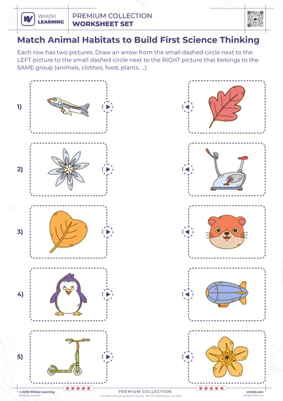 Match Animal Habitats to Build First Science Thinking