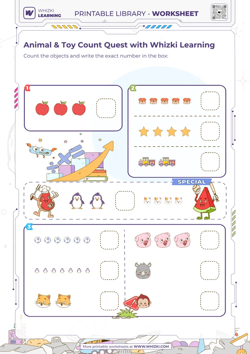 Animal & Toy Count Quest with Whizki Learning