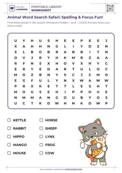 Animal Word Search Safari: Spelling & Focus Fun!