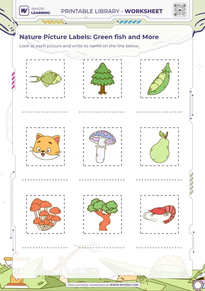 Nature Picture Labels: Green fish and More