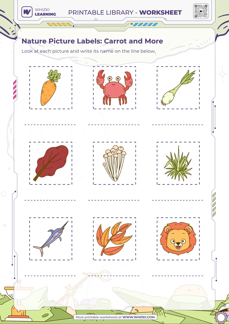 Nature Picture Labels: Carrot and More