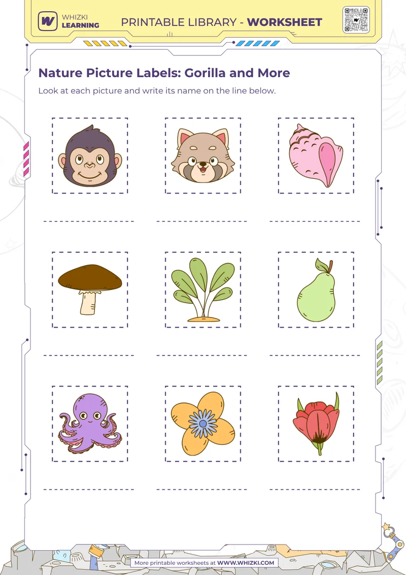 Nature Picture Labels: Gorilla and More