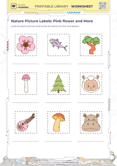 Nature Picture Labels: Pink flower and More