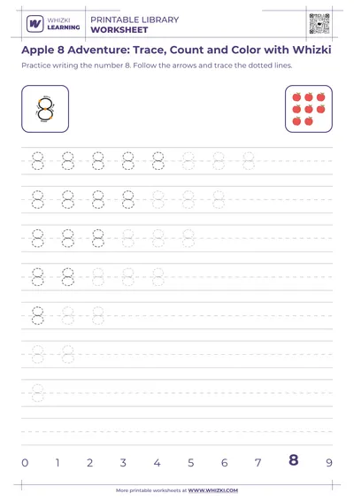 Apple 8 Adventure: Trace, Count and Color with Whizki