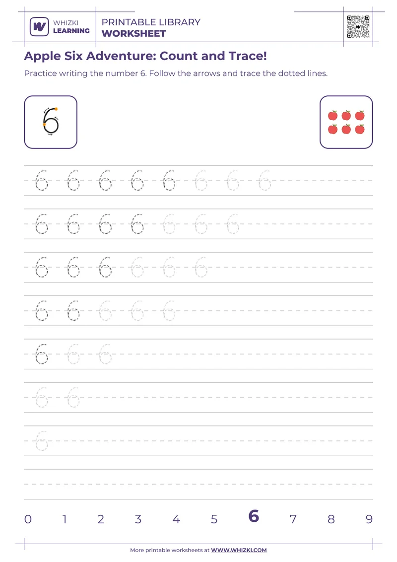 Apple Six Adventure: Count and Trace!