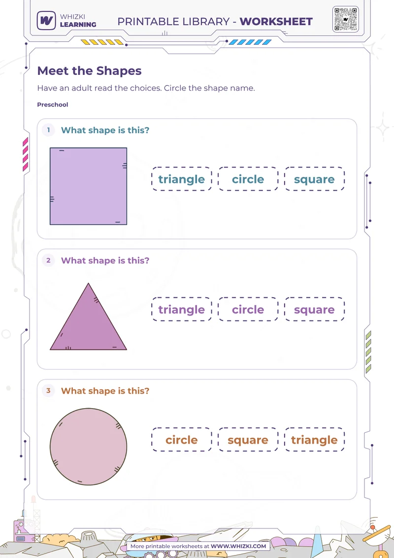Basic Shape Recognition Preschool Worksheet