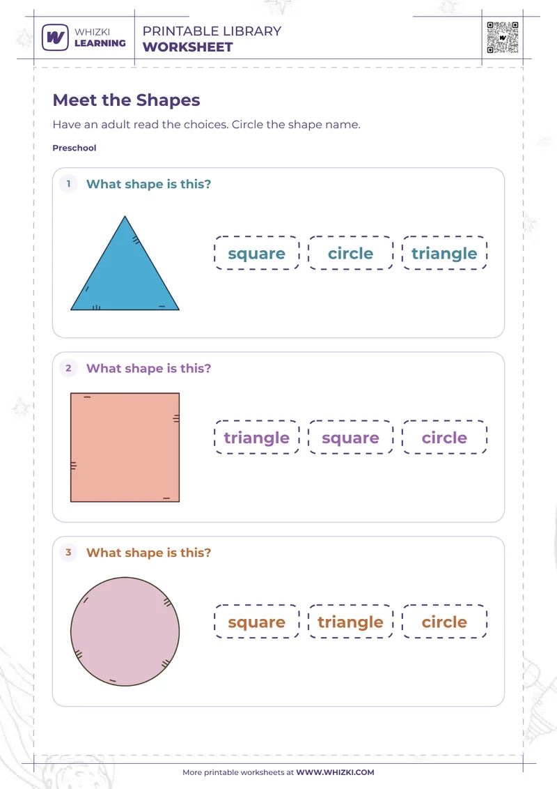 Basic Shape Recognition Worksheet