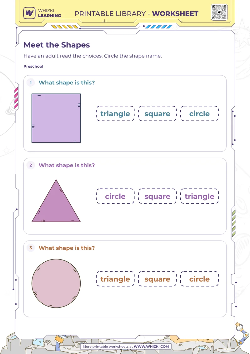 Basic Shapes Recognition Worksheet