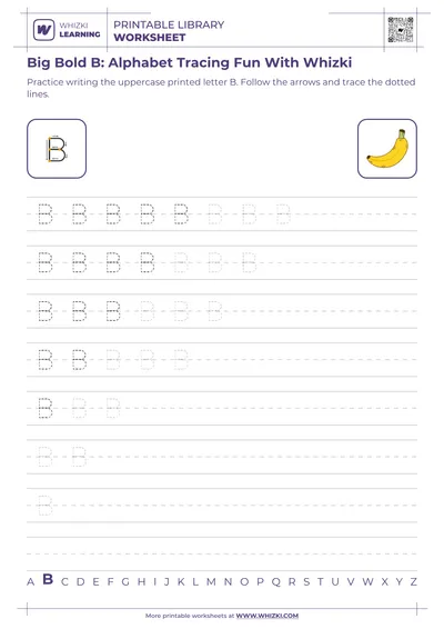 Big Bold B: Alphabet Tracing Fun With Whizki