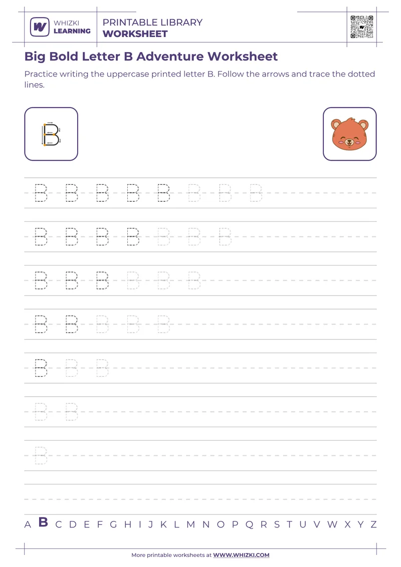 Big Bold Letter B Adventure Worksheet