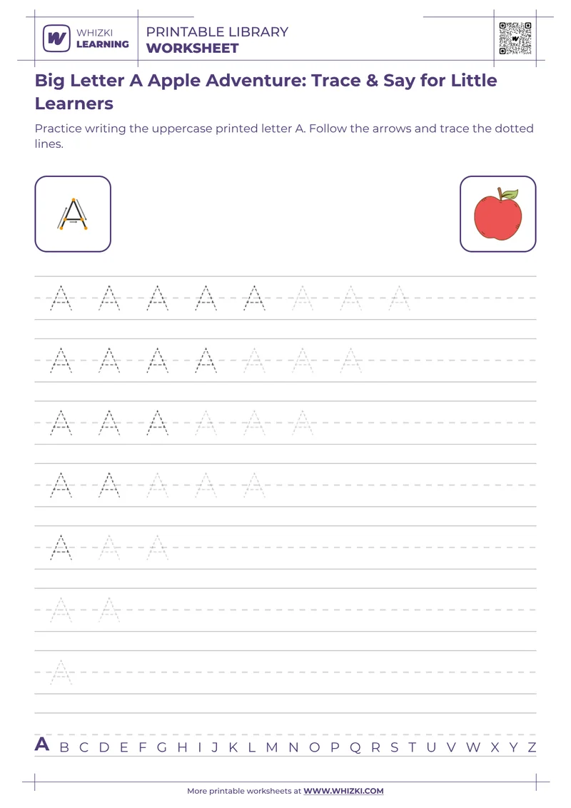 Big Letter A Apple Adventure: Trace & Say for Little Learners