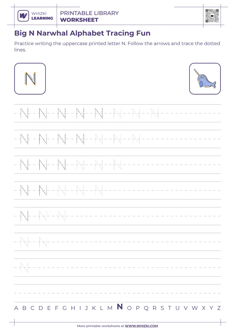 Big N Narwhal Alphabet Tracing Fun