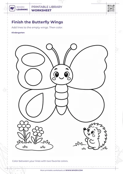 Butterfly Wings Finish and Color Worksheet