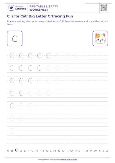 C is for Cat! Big Letter C Tracing Fun