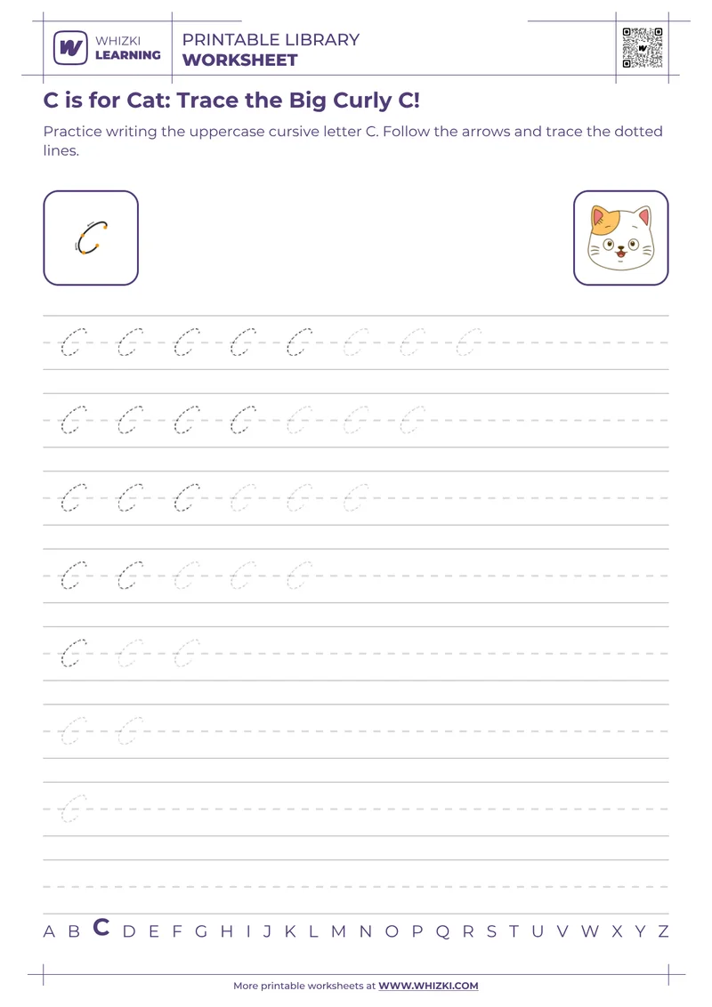 C is for Cat: Trace the Big Curly C!