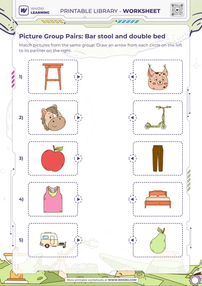 Picture Group Pairs: Bar stool and double bed