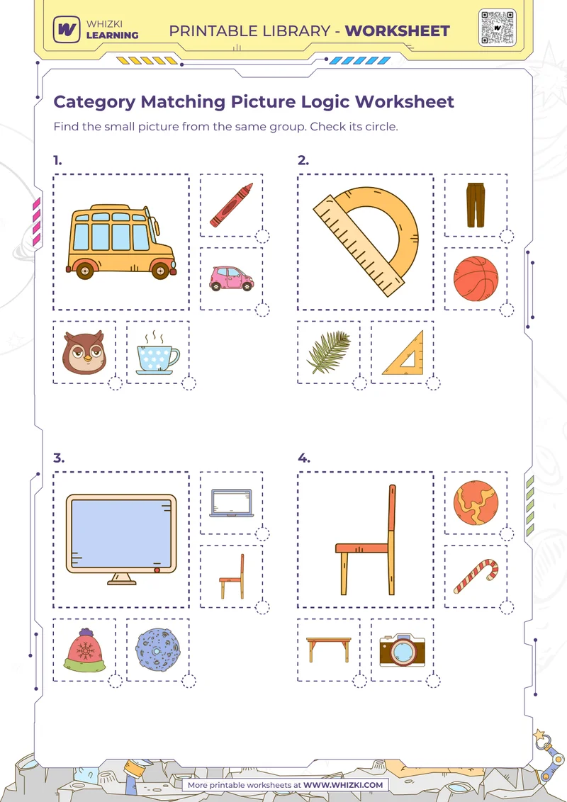 Category Matching Picture Logic Worksheet