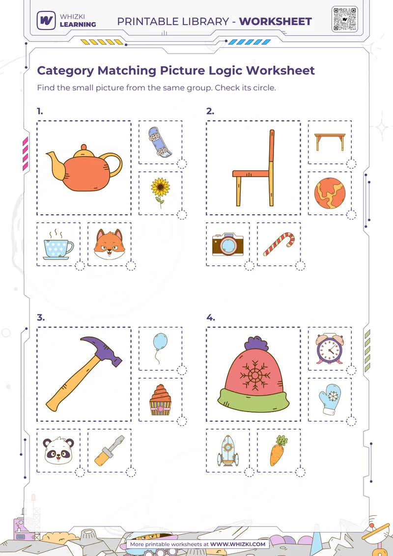 Category Matching Picture Logic Worksheet