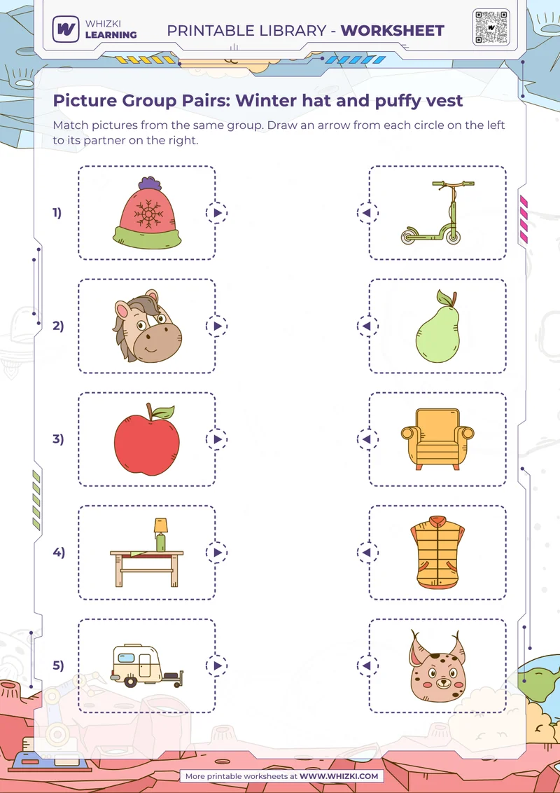 Picture Group Pairs: Winter hat and puffy vest