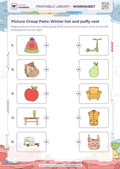 Picture Group Pairs: Winter hat and puffy vest