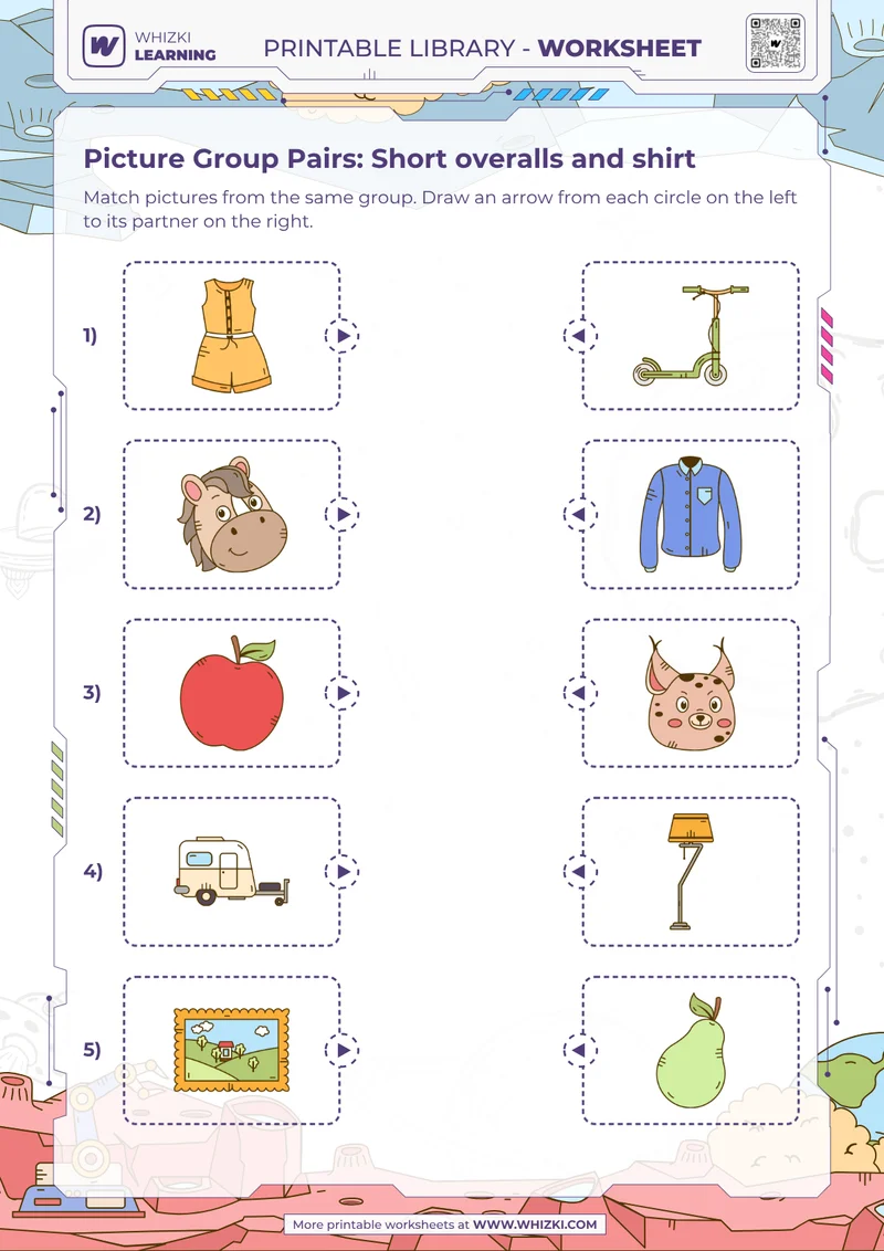 Picture Group Pairs: Short overalls and shirt