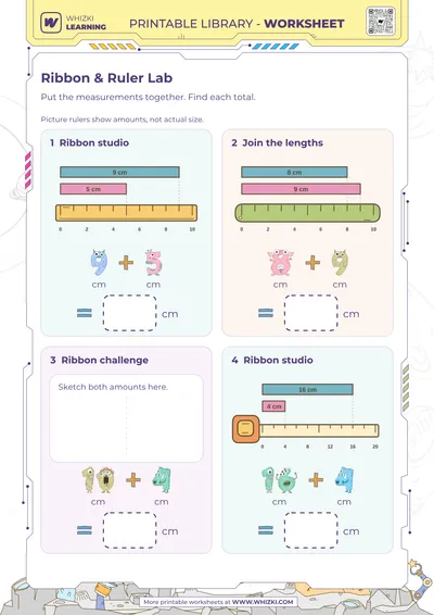 Centimeter Addition Measurement Worksheet
