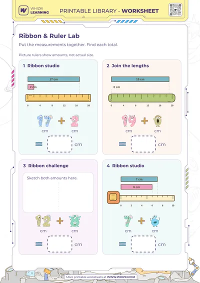 Centimeter Addition Measurement Worksheet
