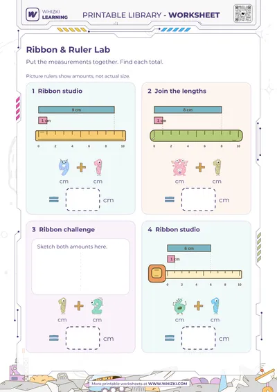 Centimeter Addition Measurement Worksheet