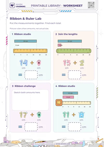 Centimeter Addition Measurement Worksheet