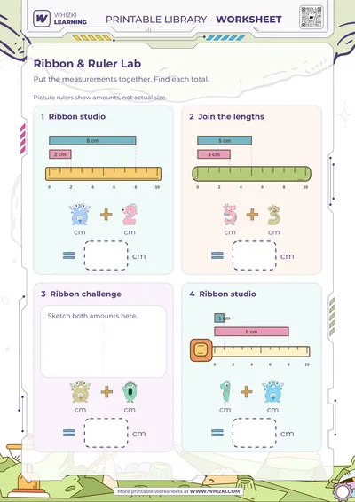 Centimeter Addition Measurement Worksheet