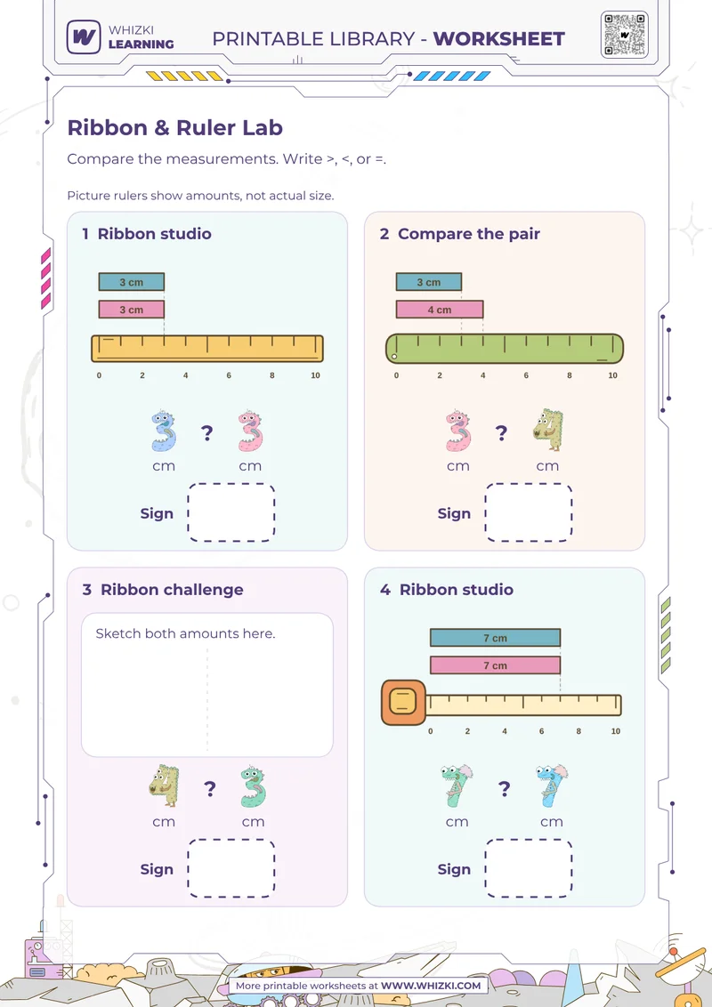 Centimeter Comparison Worksheet