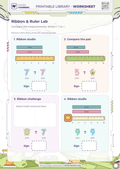 Centimeter Comparison Worksheet