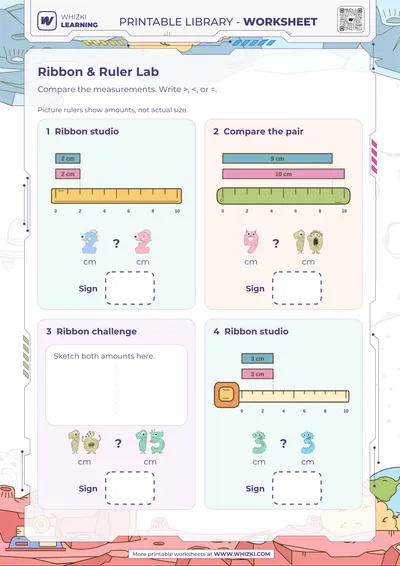 Centimeter Comparison Worksheet