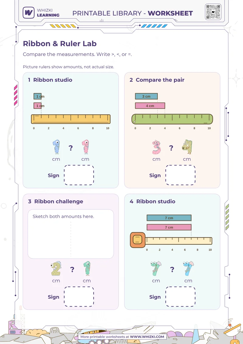 Centimeter Comparison Worksheet