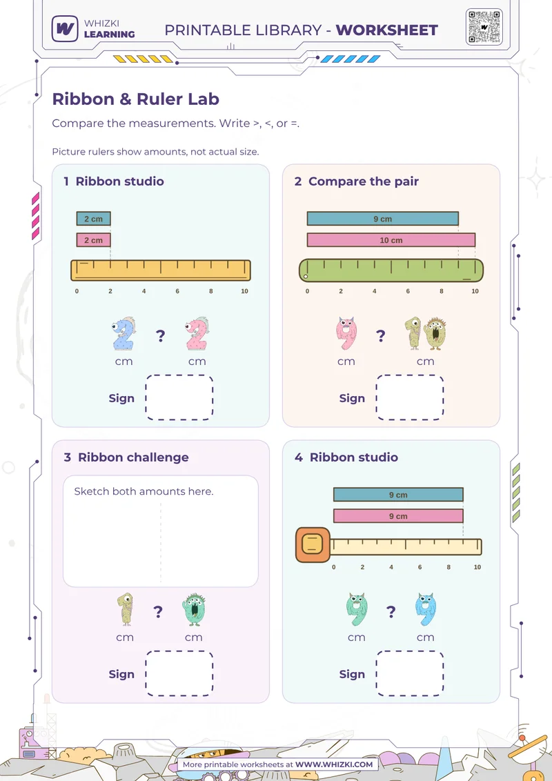 Centimeter Comparison Worksheet