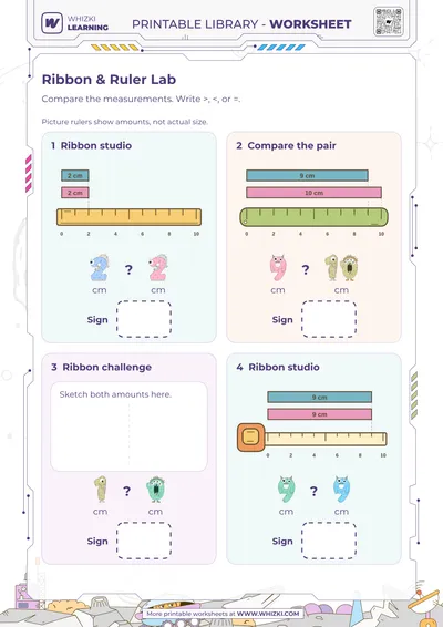 Centimeter Comparison Worksheet