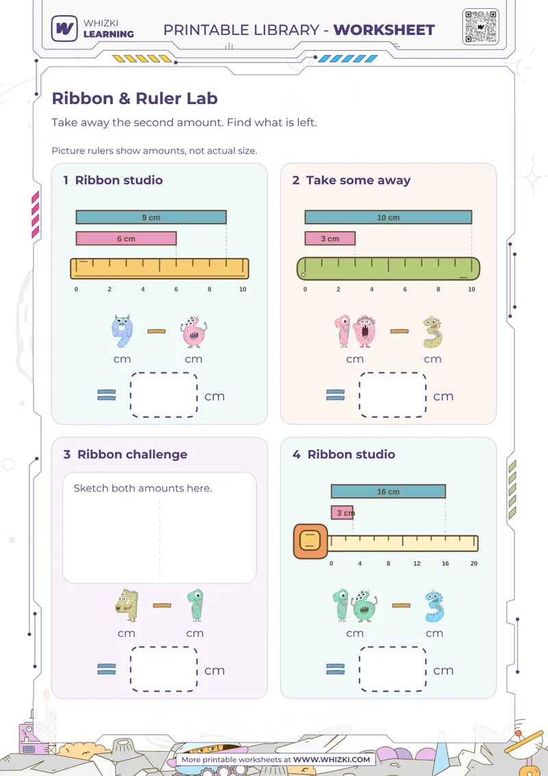 Centimeter Difference Worksheet
