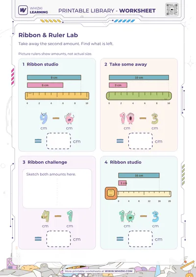 Centimeter Difference Worksheet