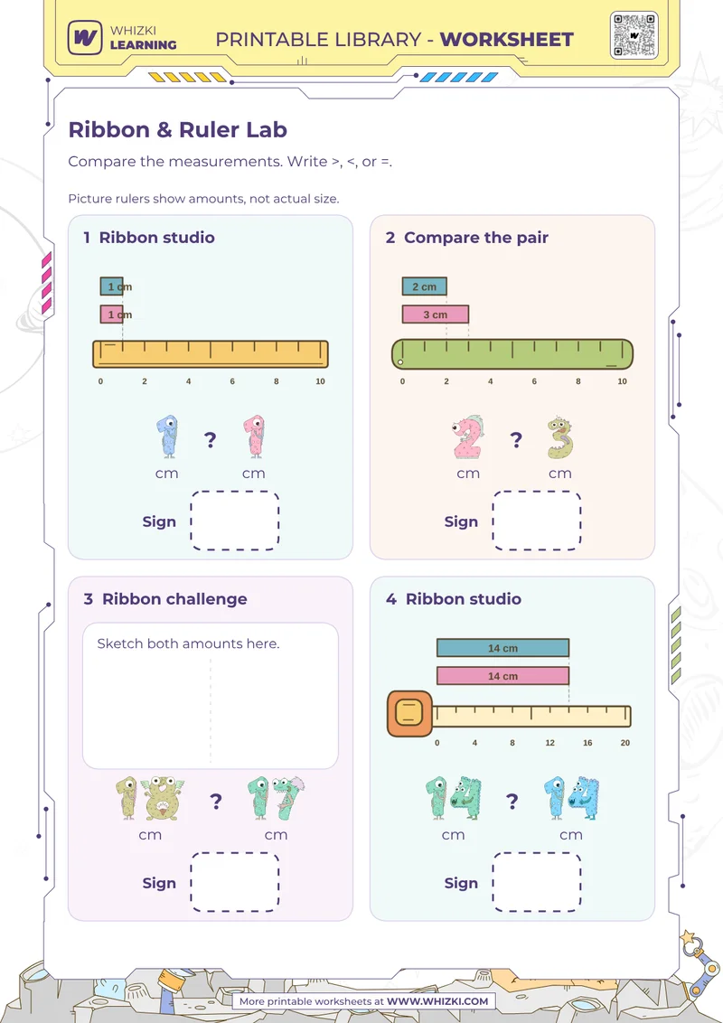 Centimeter Measurement Comparison Worksheet