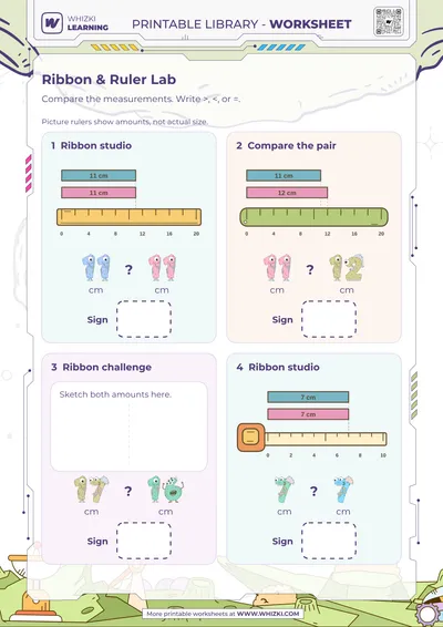 Centimeter Measurement Comparison Worksheet