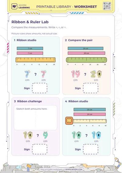 Centimeter Measurement Comparison Worksheet