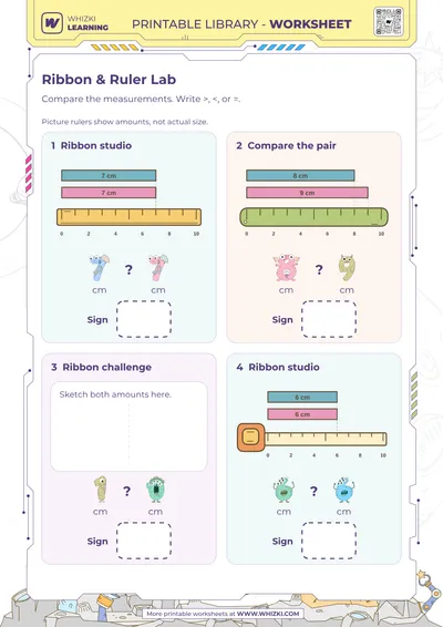 Centimeter Measurement Comparison Worksheet