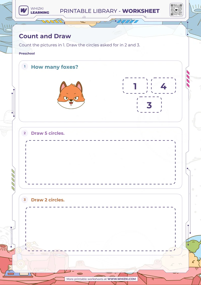 Circle Count and Draw Worksheet