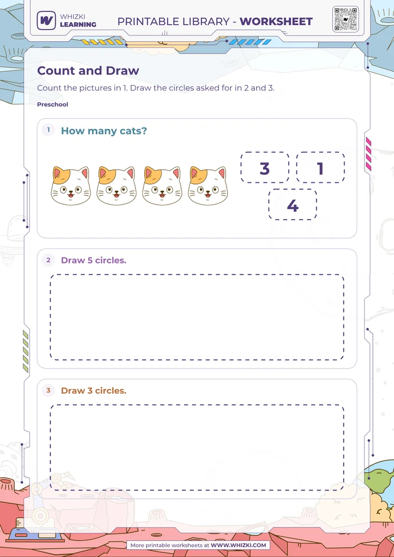 Circle Count and Draw Worksheet
