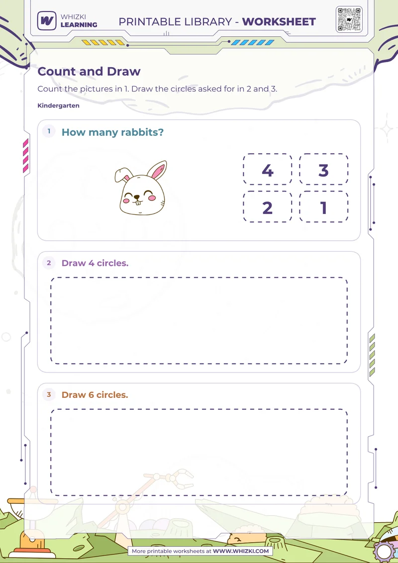Circle Groups Count and Draw Worksheet