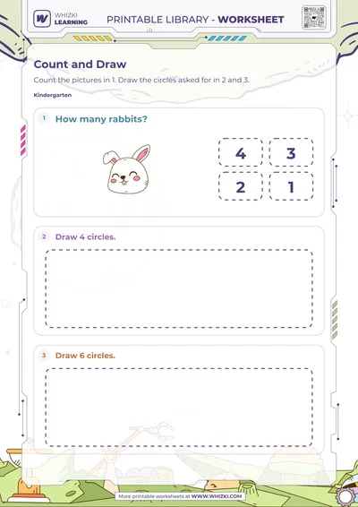 Circle Groups Count and Draw Worksheet