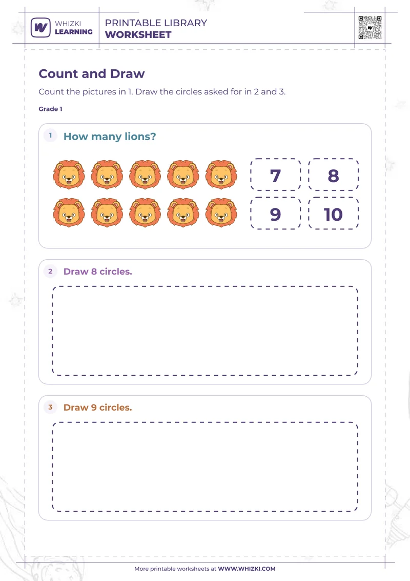 Circle Groups Counting and Drawing Worksheet